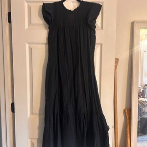 Black Women’s Ruffle Sleeve Maxi Dress